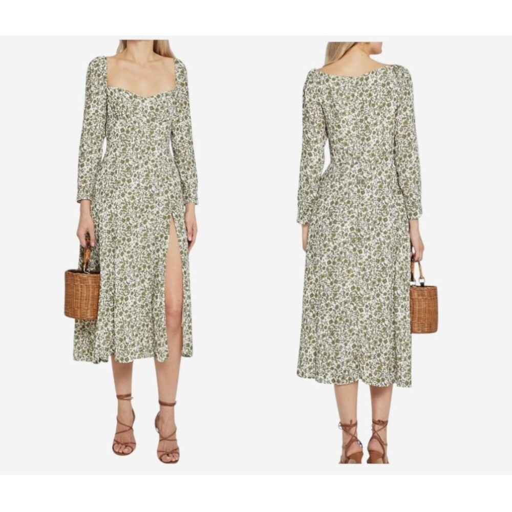 NWT O.P.T Anthropologie Fairy Forrest Dress Romantic Floral Sage Sweet Heart M